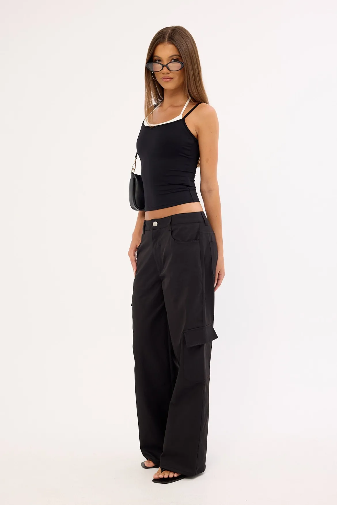Sahara Low Rise Cargo Pant Black