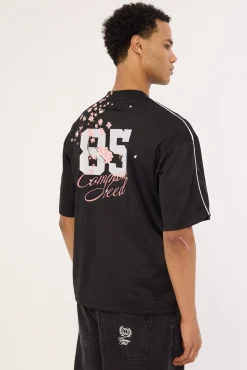 Sakura V Neck Jersey Off Black