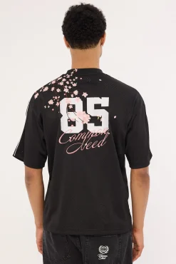 Sakura V Neck Jersey Off Black