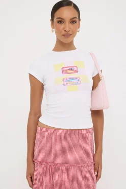 Salty Sardines Baby Tee White