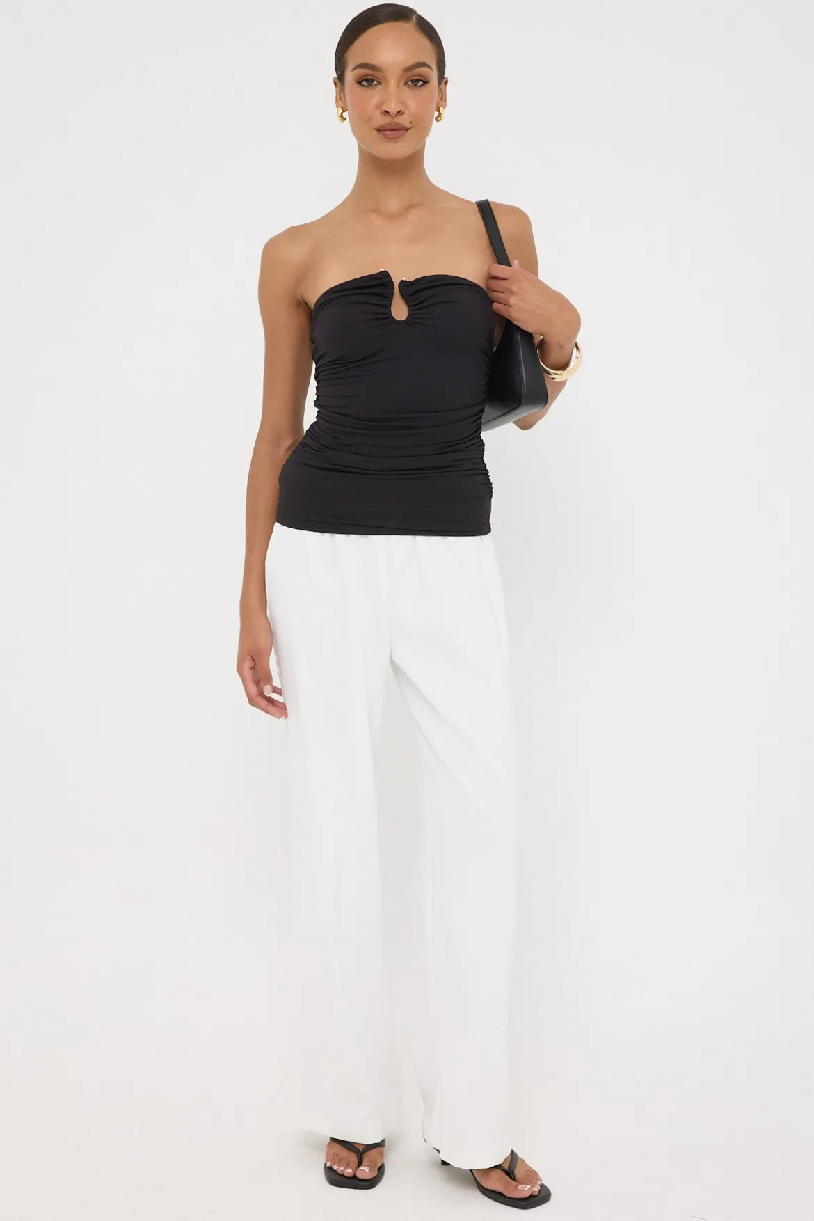 Sami Elasticated Mid Rise Pants Cream