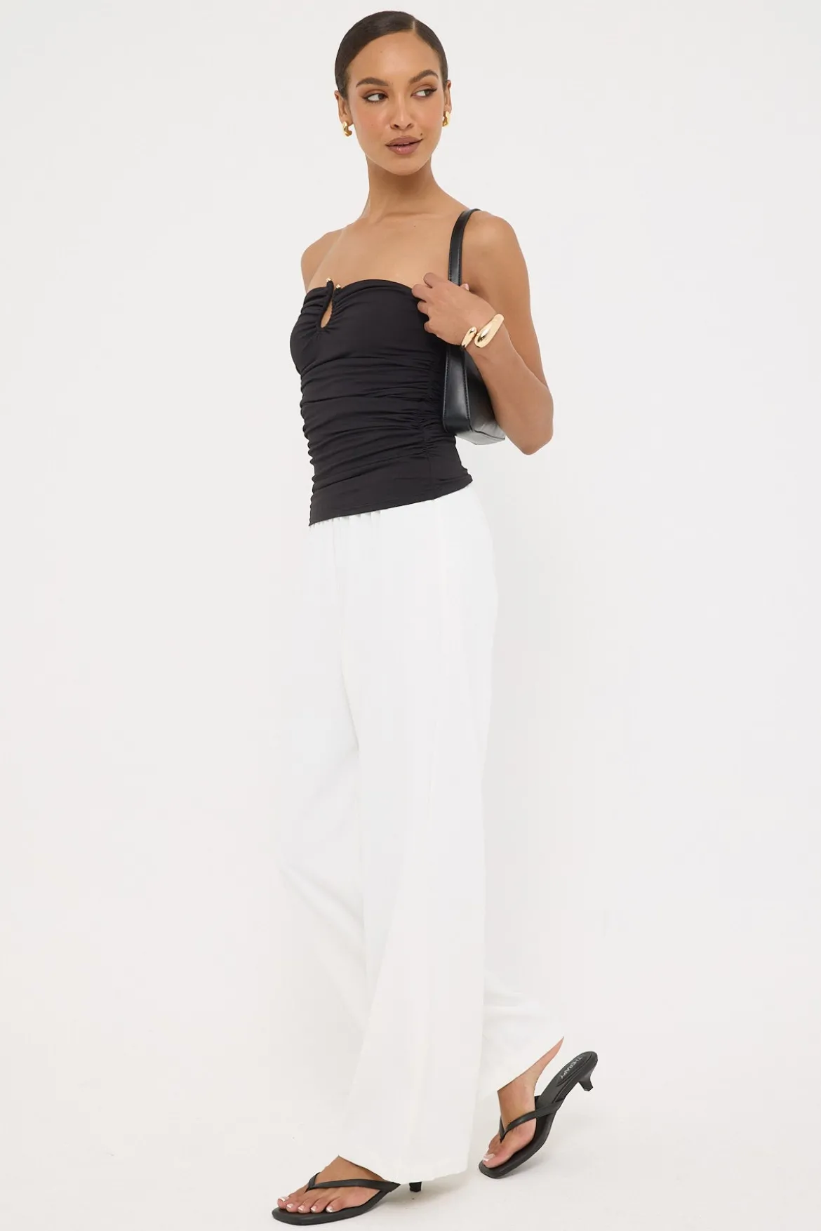 Sami Elasticated Mid Rise Pants Cream