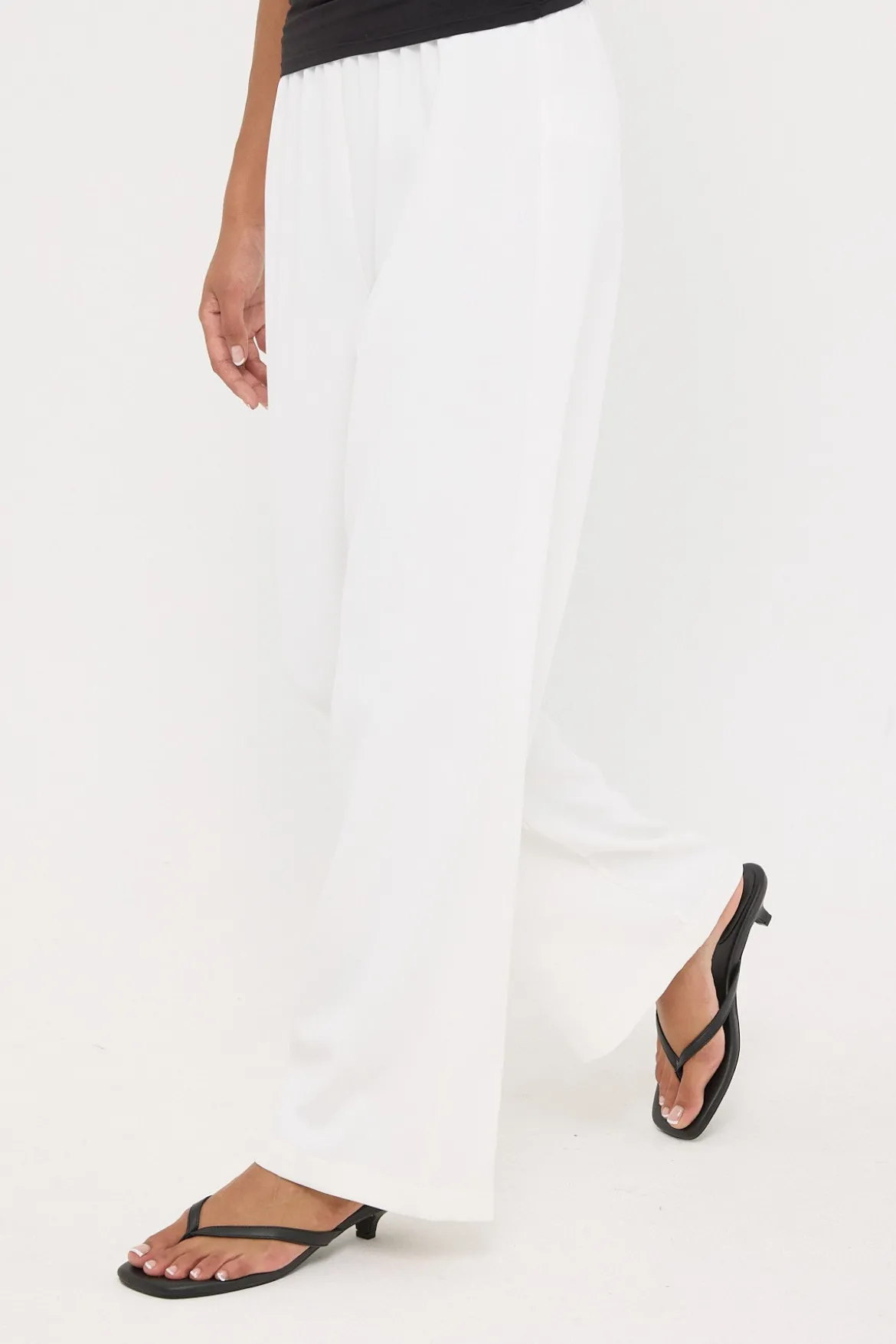 Sami Elasticated Mid Rise Pants Cream
