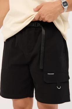 Sanctuary Organic Elastic Waist Cargo Short Black