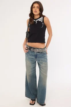 Sanctum Cropped Bound Singlet Tank Black