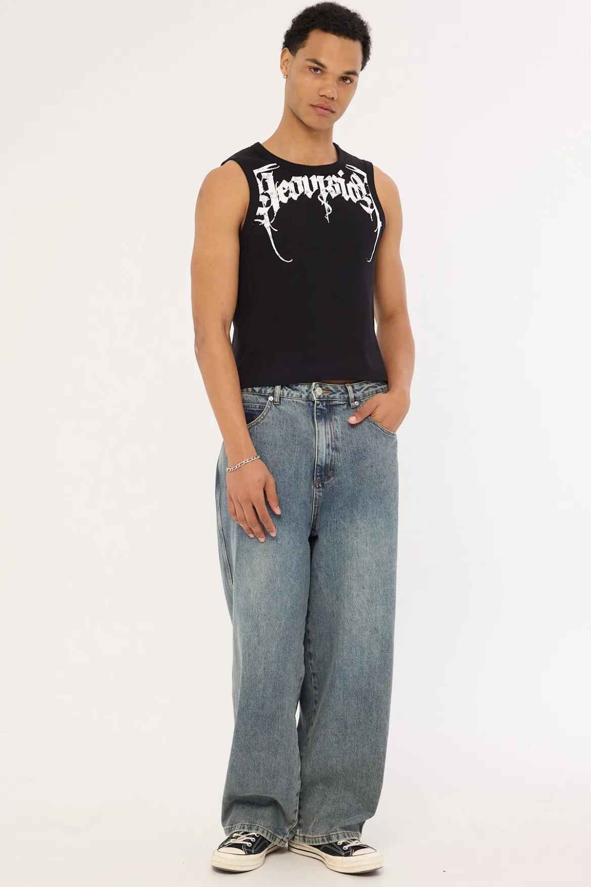 Sanctum Cropped Bound Singlet Tank Black
