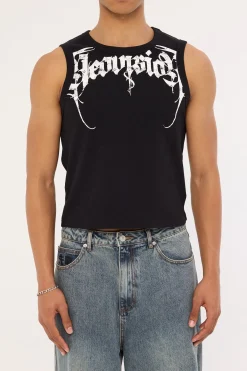 Sanctum Cropped Bound Singlet Tank Black