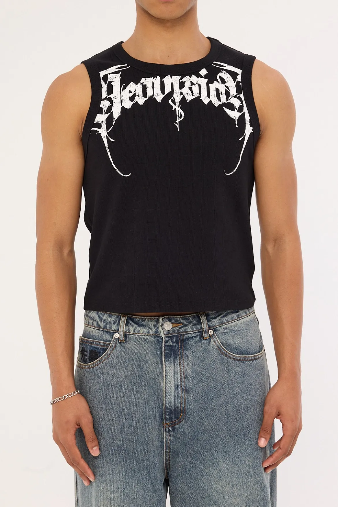 Sanctum Cropped Bound Singlet Tank Black