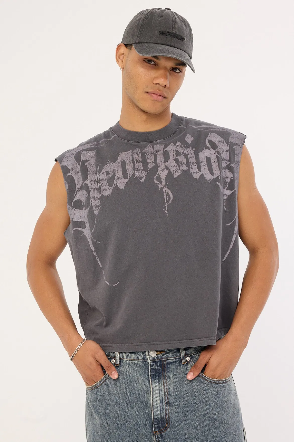 Sanctum Cropped Muscle Tank Washed Black