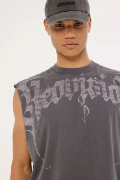 Sanctum Cropped Muscle Tank Washed Black