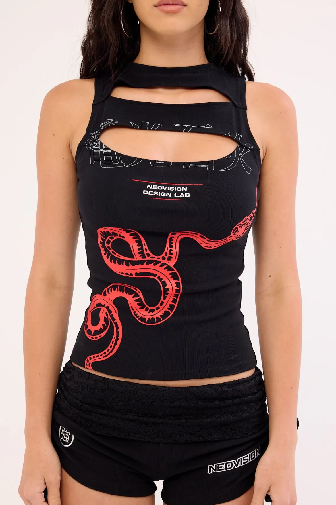 Sarpa Cut Out Tank Top Black