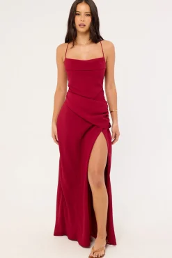 Saskia Chiffon Maxi Dress Raspberry