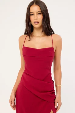 Saskia Chiffon Maxi Dress Raspberry