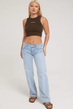 Saskia Low Straight Jean Ash Blue Ash Blue