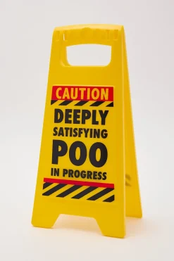 Satisfying Poo Desk Warning Sign Yellow