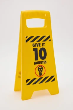 Satisfying Poo Desk Warning Sign Yellow