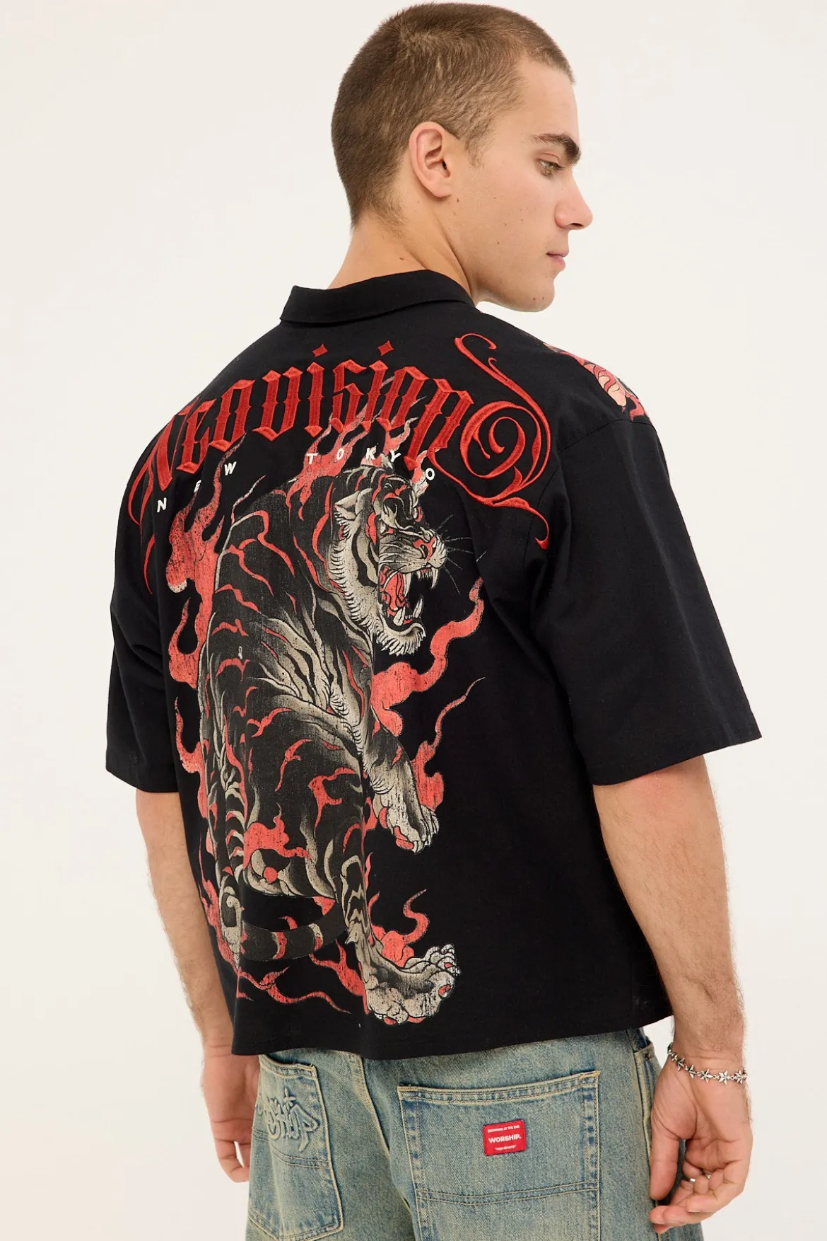 Savage Oversize Cropped Shirt Black