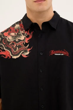 Savage Oversize Cropped Shirt Black