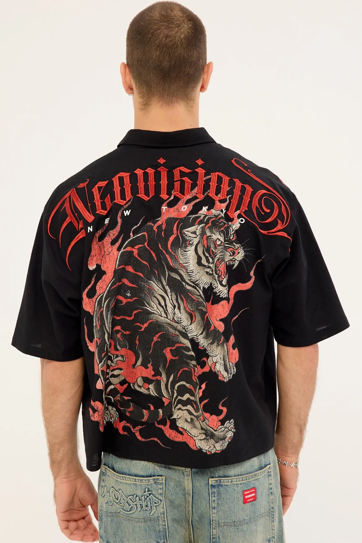 Savage Oversize Cropped Shirt Black