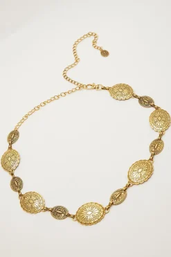Savannah Metal Chain Belt Antique Gold