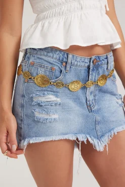 Savannah Metal Chain Belt Antique Gold