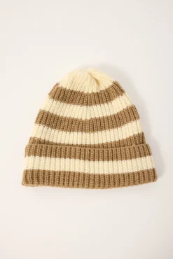 Savannah Stripe Beanie Brown Stripe