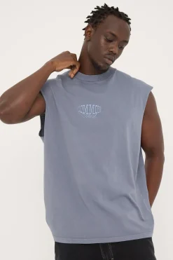 Scholar Heavyweight Muscle Tank Washed Blue