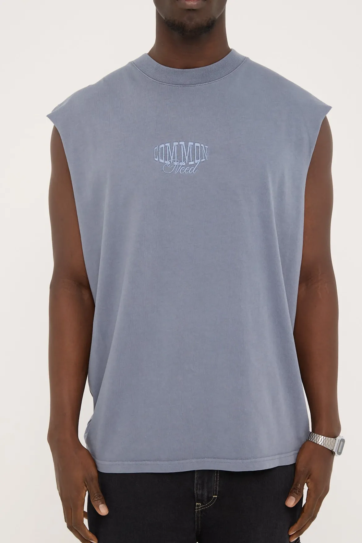 Scholar Heavyweight Muscle Tank Washed Blue