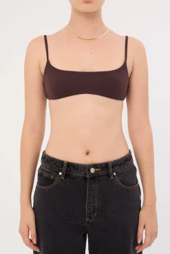 Scoop Neck Bralette Brown