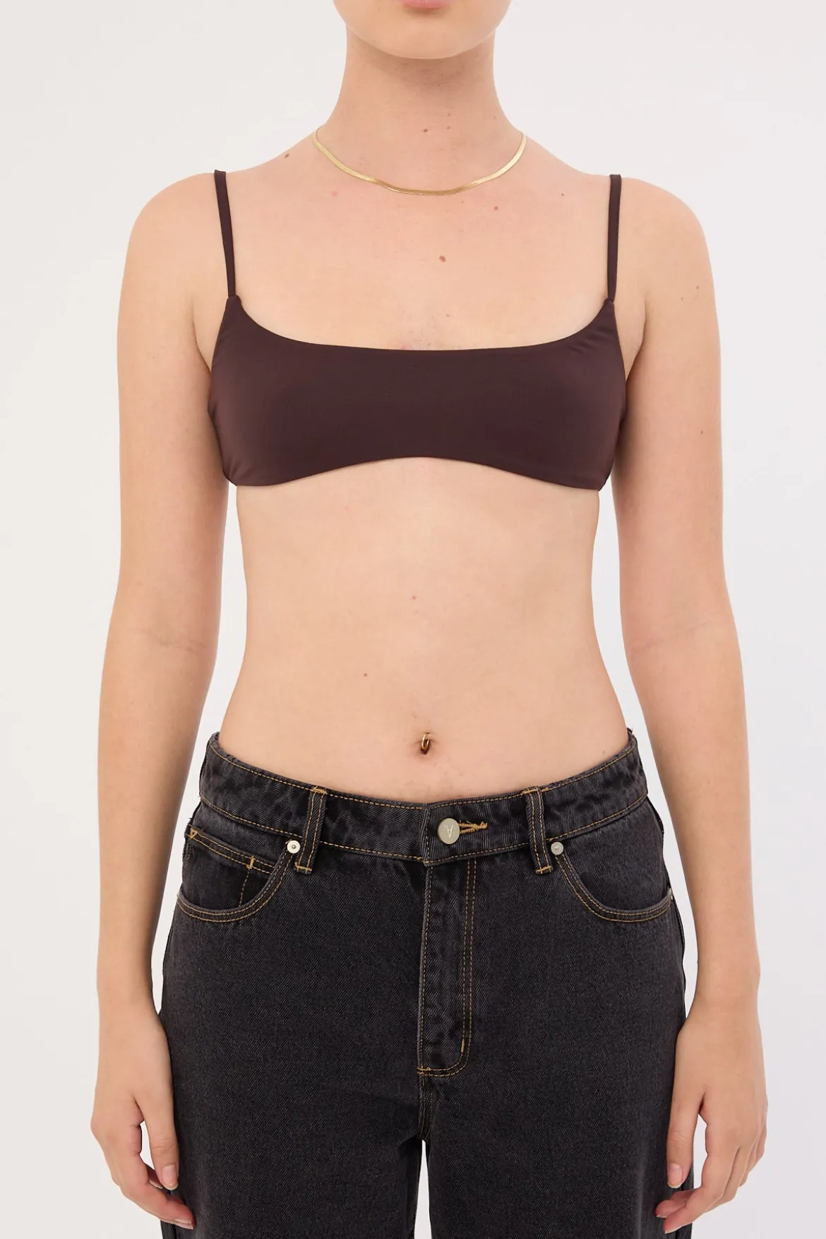 Scoop Neck Bralette Brown