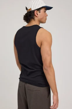 Scoop Neck Singlet Tank Black