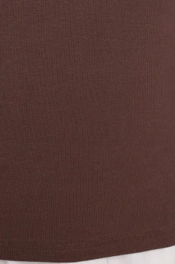 Scoop Neck Singlet Tank Coffee Brown