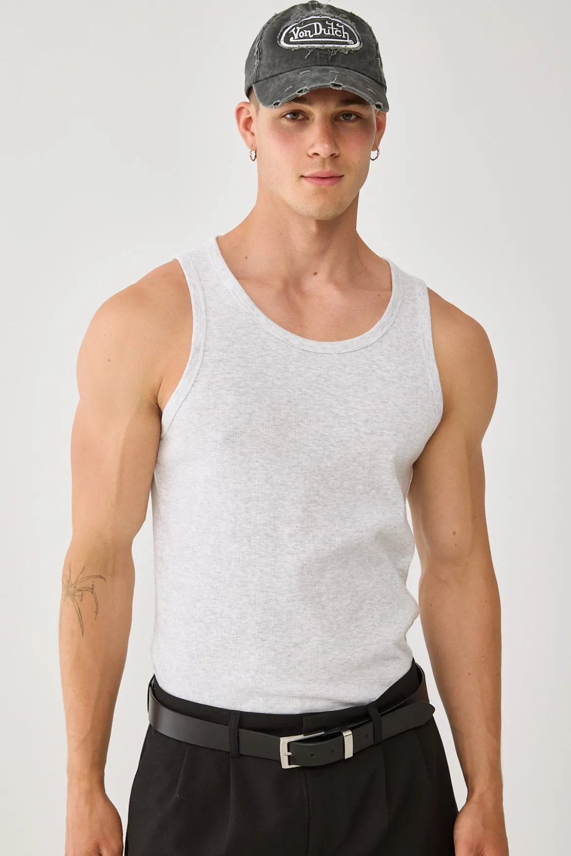 Scoop Neck Singlet Tank Snow Marle