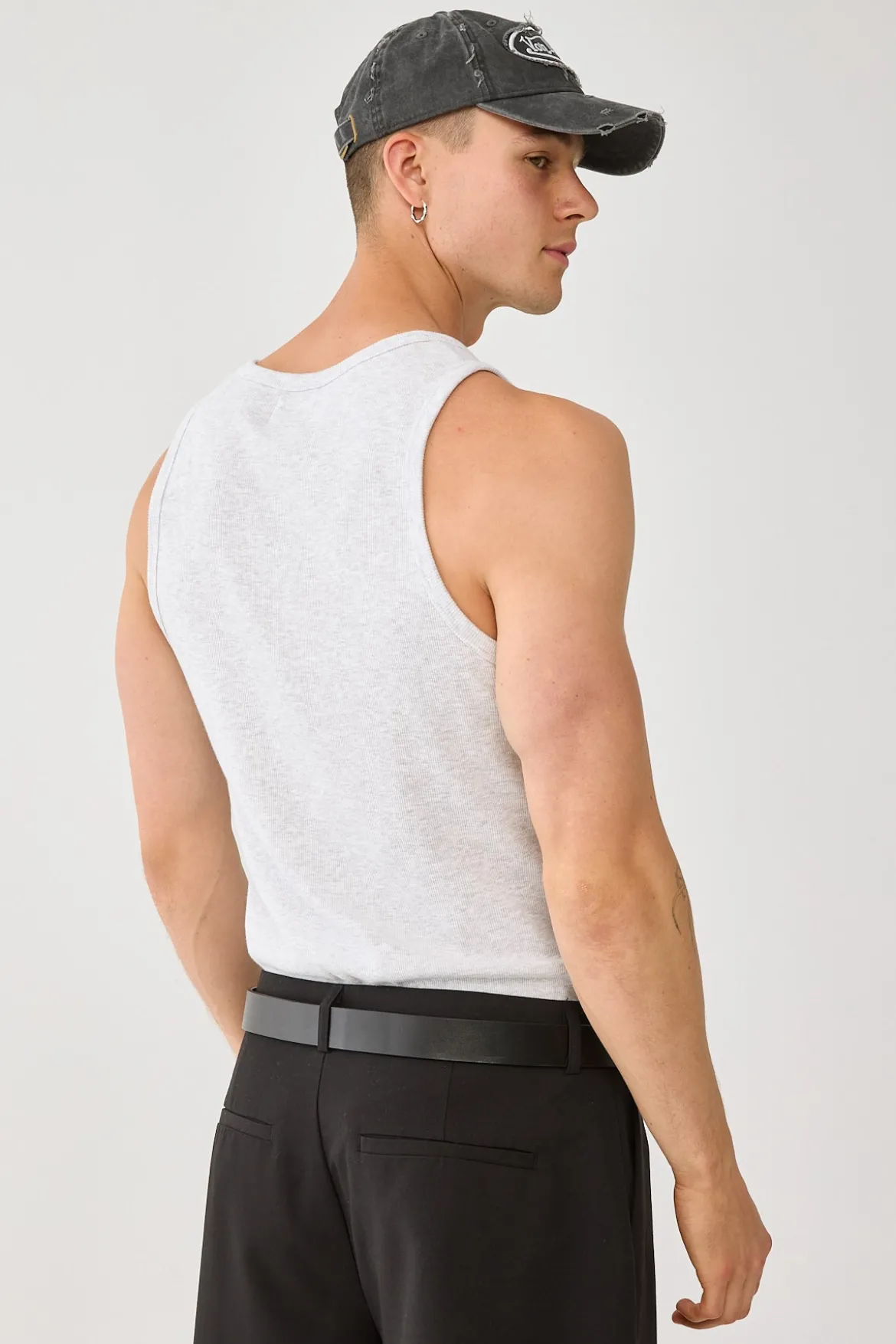 Scoop Neck Singlet Tank Snow Marle