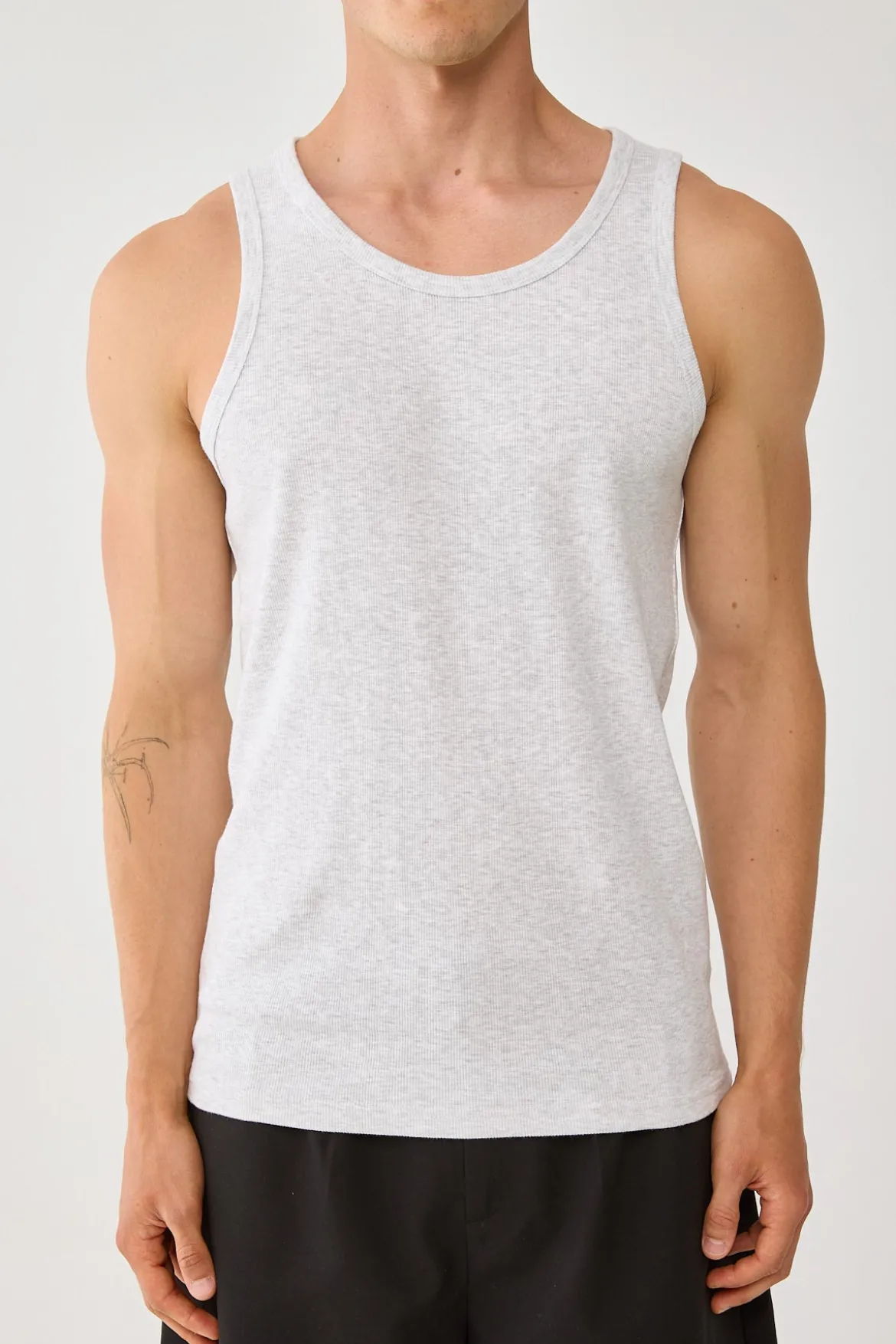 Scoop Neck Singlet Tank Snow Marle