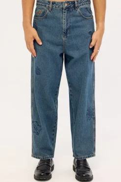 Scratch Big Dawg Baggy Jean Dirty Mid Blue
