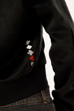 Scratch Velour Zip Thru Hood Black