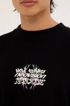 Scrawl Layered Long Sleeve Tee Black