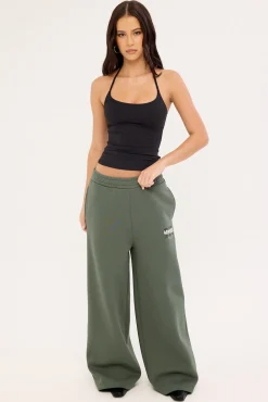 Scrawl Straight Leg TrackPant Khaki Green