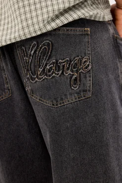 Script Baggy Bull Denim Pant Washed Black