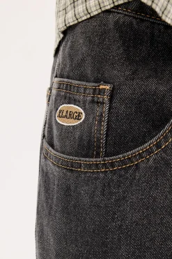 Script Baggy Bull Denim Pant Washed Black