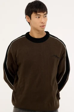 Script Knit Sweater Chocolate Brown