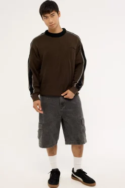 Script Knit Sweater Chocolate Brown