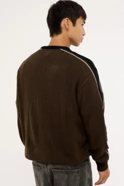 Script Knit Sweater Chocolate Brown
