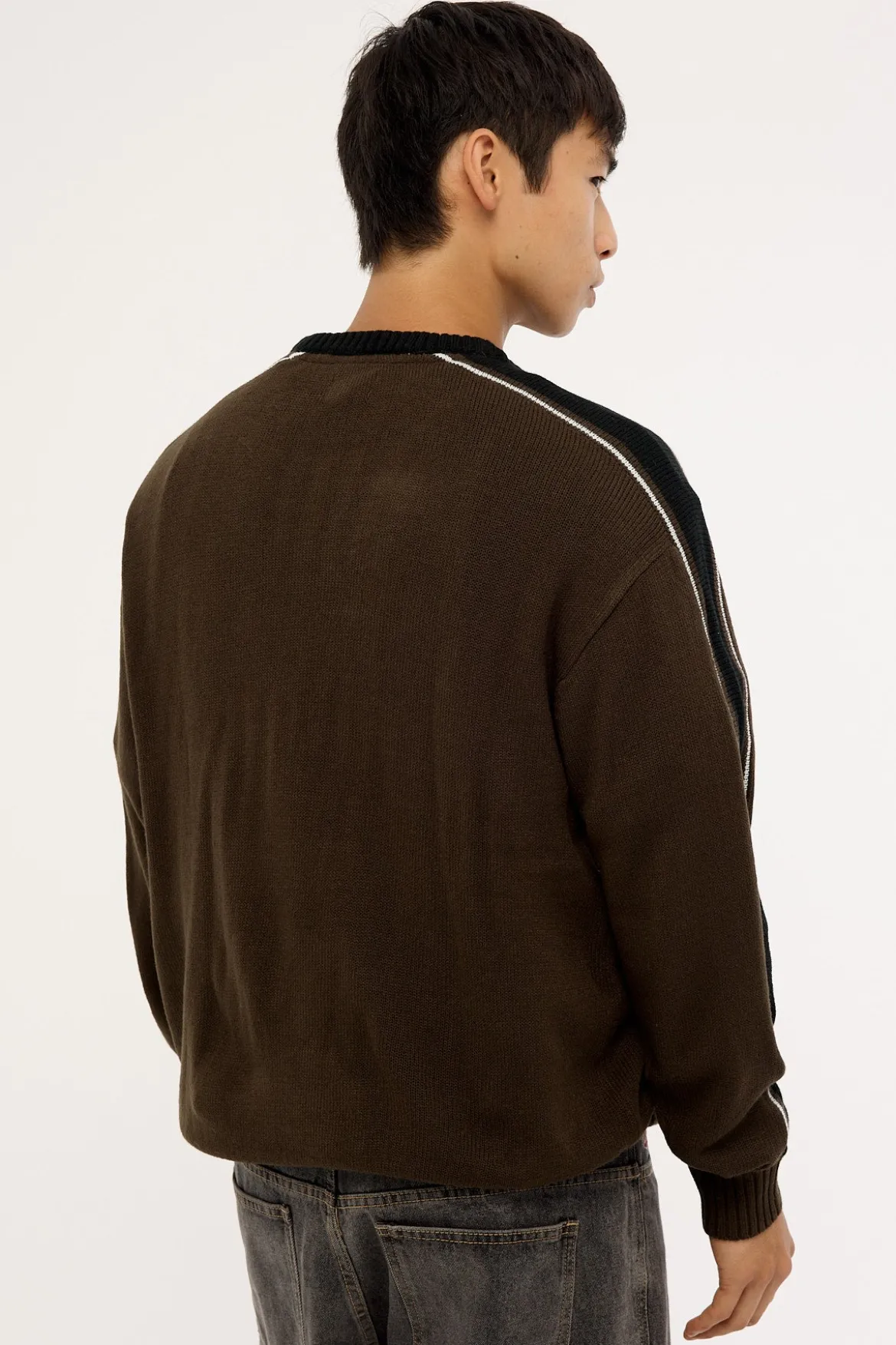 Script Knit Sweater Chocolate Brown