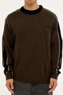 Script Knit Sweater Chocolate Brown