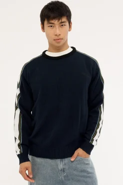 Script Knit Sweater Navy