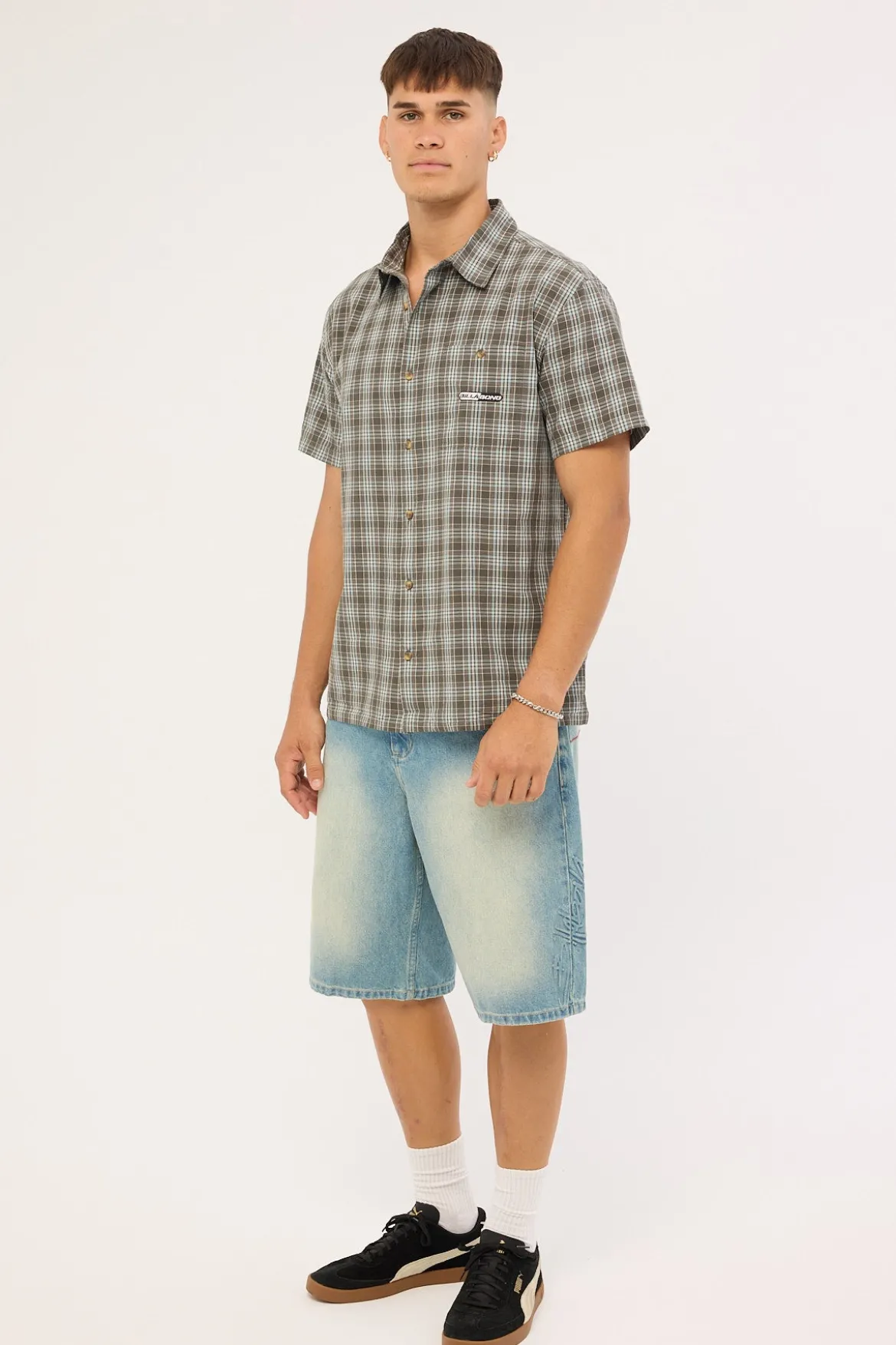 Script Smoko Denim Short Sun Faded Indigo