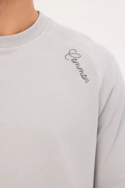 Scripted Heavyweight Cropped Tee Ice Grey
