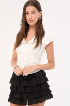 Sea Breeze Frill Skort Black